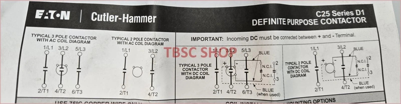 Eaton C25DND330 30A 3P Coil 110/120V Contactor for Automotive