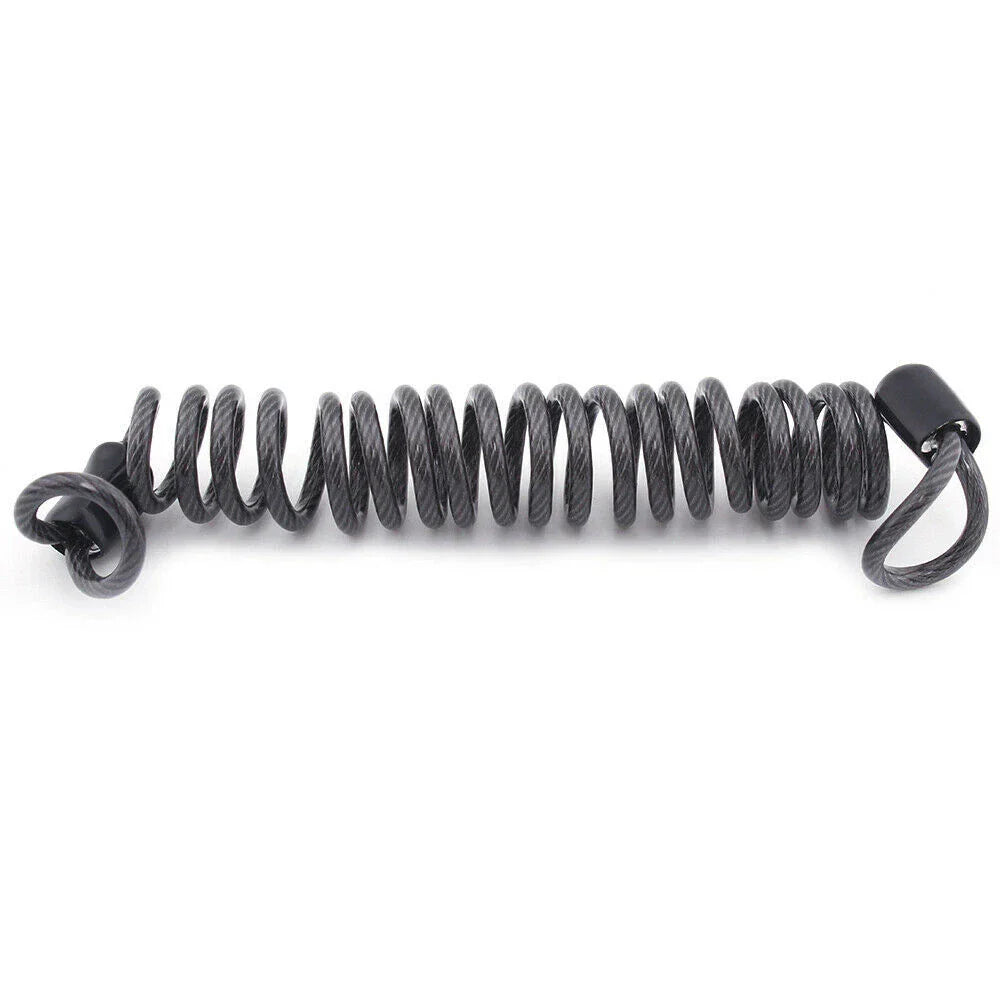 Black Motorcycle Disc Lock Security Reminder Anti-theft Rope Helmet Cable