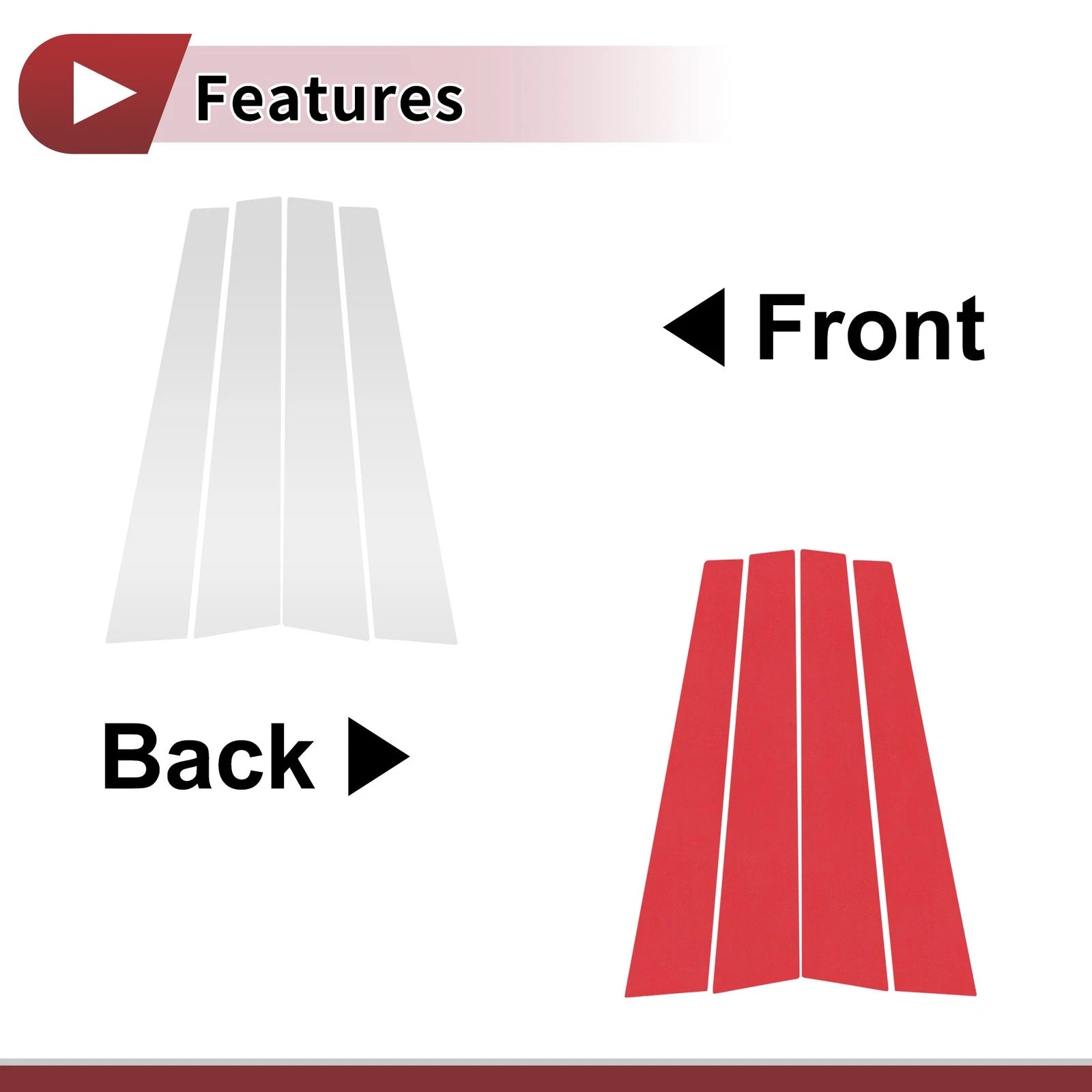 Set of 4 Door Pillar Window Trim for KIA Carens (2007–2012) Silver Tone