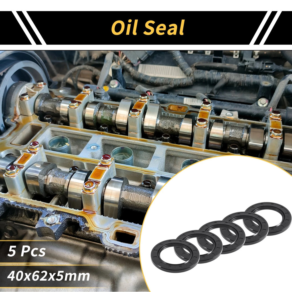 Set of 5 Oil Seal Rotary Shaft Seal NBR Rubber 40x62x5mm