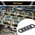 Set of 5 Oil Seal Rotary Shaft Seal NBR Rubber 40x62x5mm