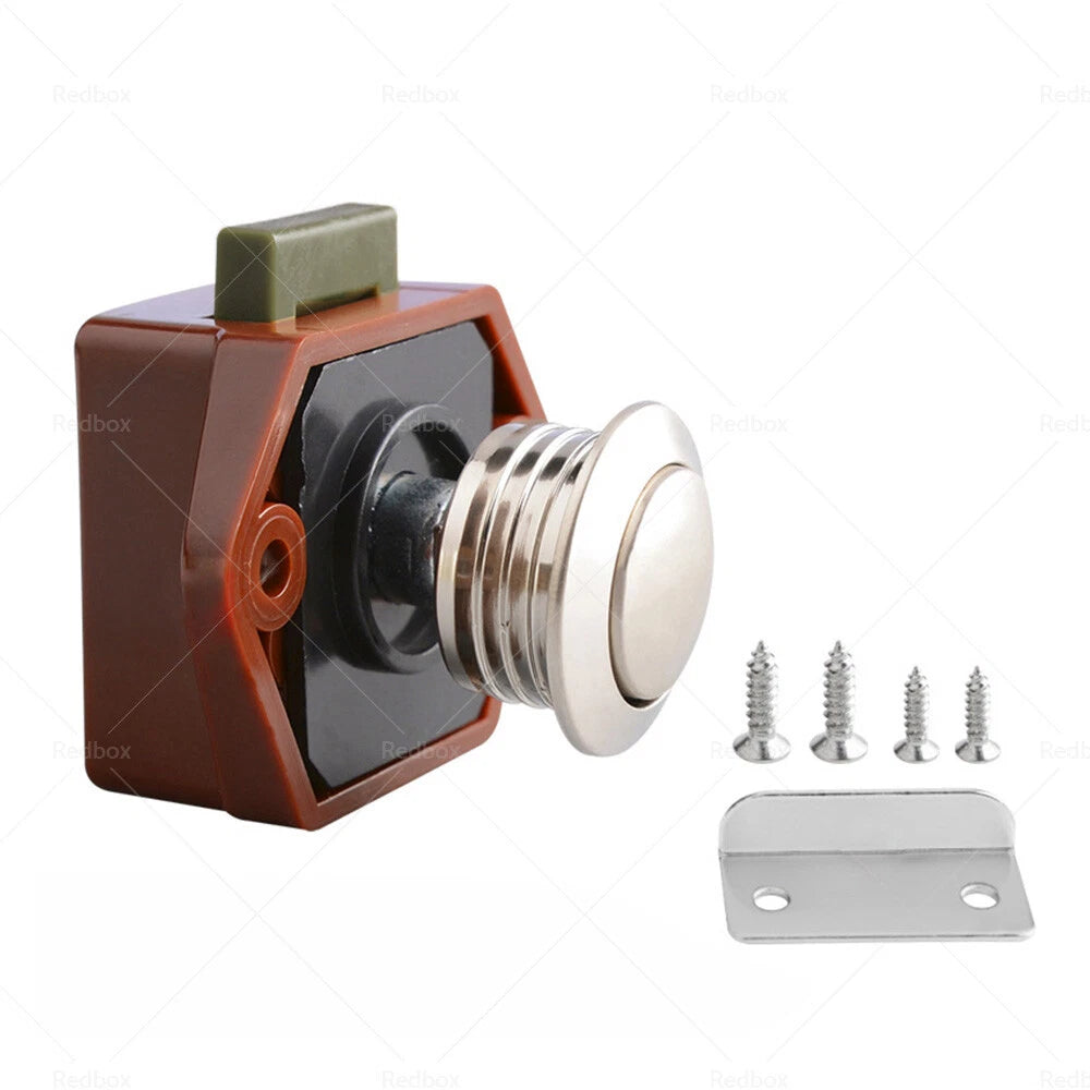 5x Push Button Latch Knob Catch Lock for RV Drawer Cupboard Door