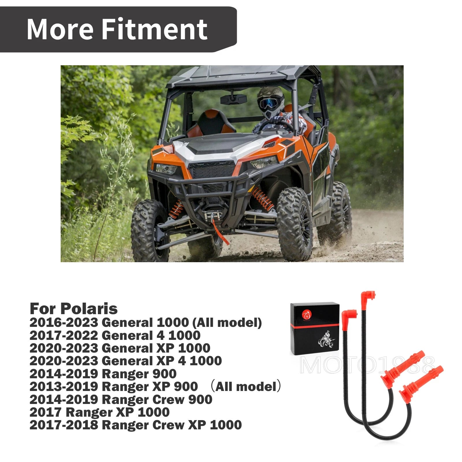 Spark Plug Wire w/Cap for Polaris Ranger Crew XP 900 1000 General XP 4 1000