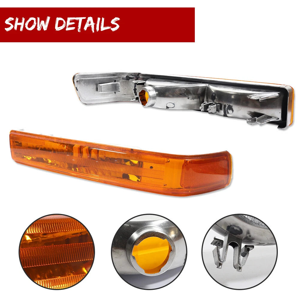 Amber Front Bumper Parking Signal Lights for Chevy S10 Blazer (1998–2004)