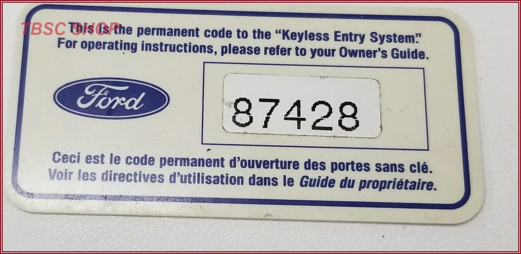 Keyless Entry Key Card for Ford Lincoln Mark VIII Ranger Explorer Mountaineer (OEM)