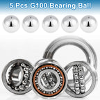 Set of 5 Precision 20.0mm Steel Ball Bearings G100