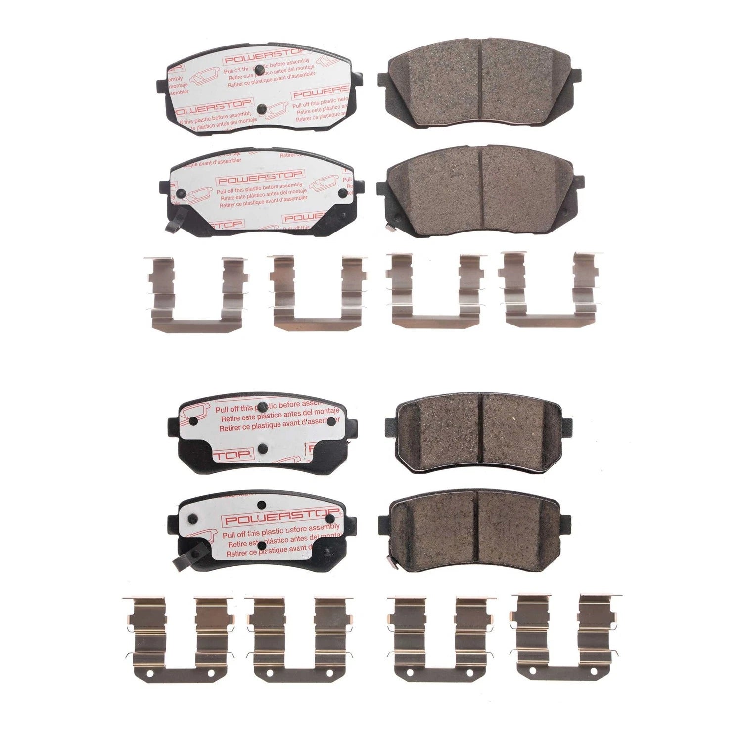 PowerStop Front & Rear Carbon Fiber Ceramic Brake Pad Kit for Tucson Sportage (2016–2023)