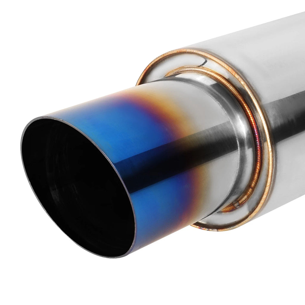 3"OD Titanium Burnt Tip Exhaust Muffler for Universal Fit (Tig Weld)