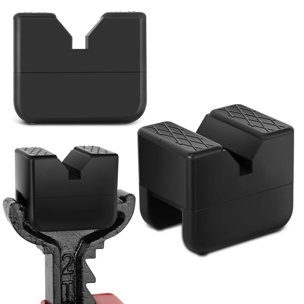 Set of 2 V Groove Rubber Pads for Universal Floor Jack Protection
