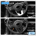 2pcs Carbon Fiber Steering Wheel Cover Trim for Kia 