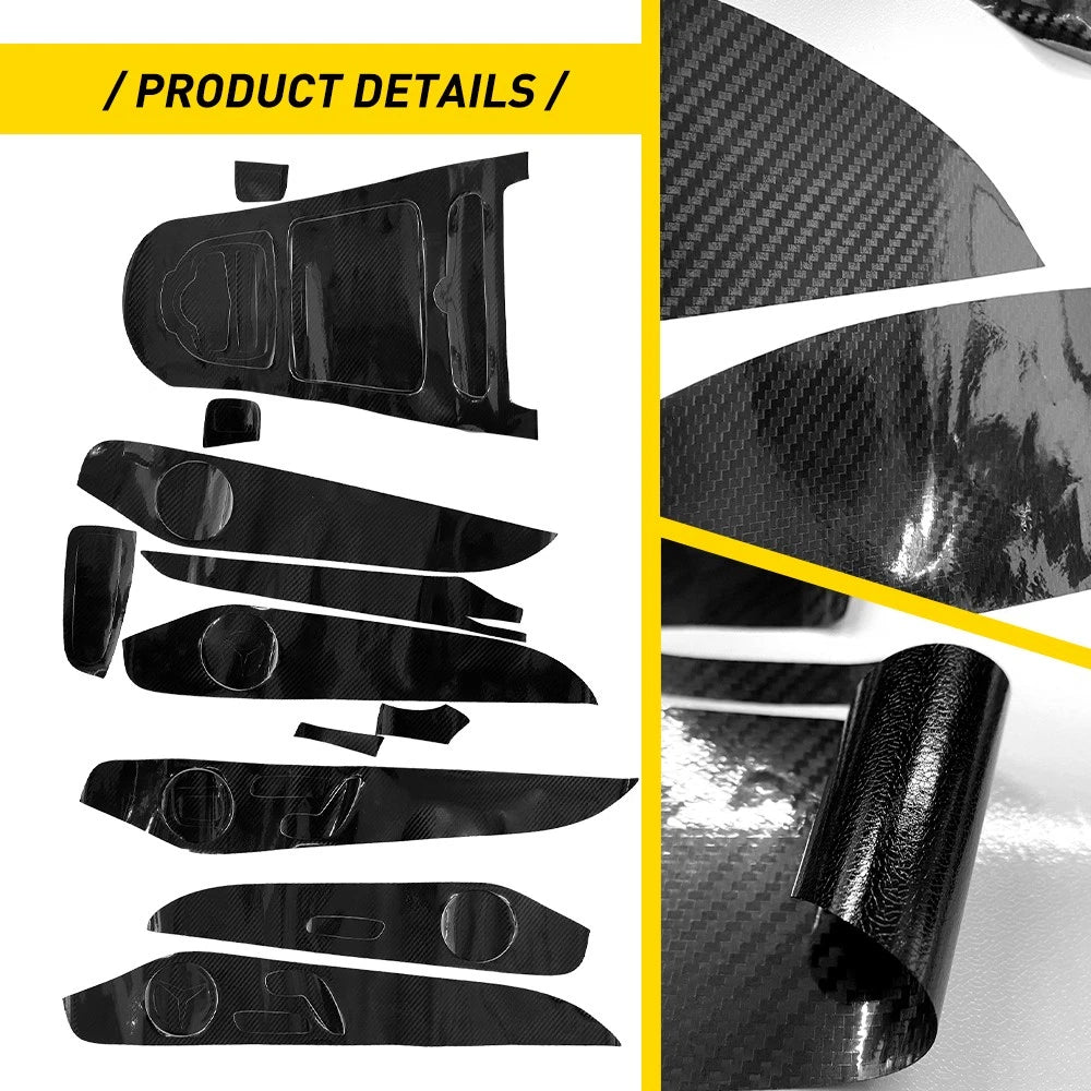Carbon Fiber Look Interior Trim Decals for Mercedes-Benz C-Class (2015–2018)