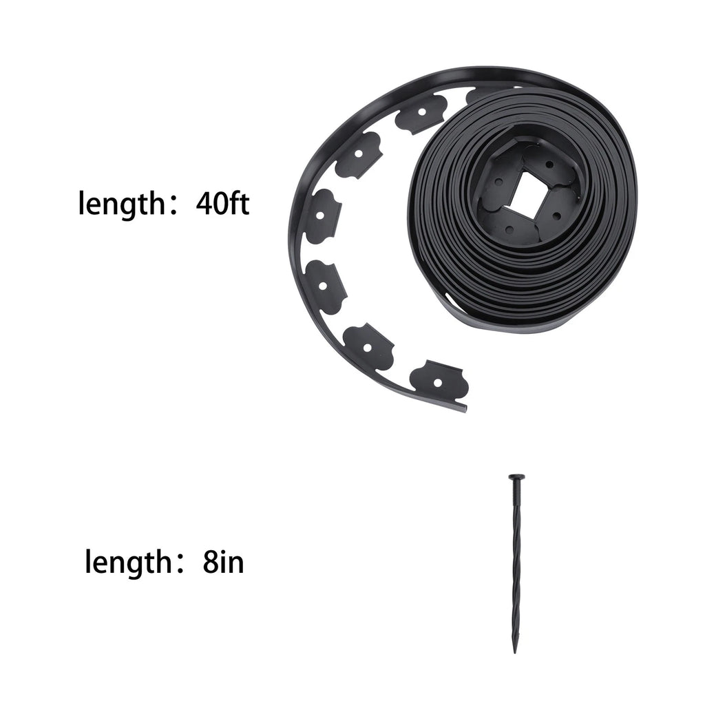 Lawn Border Edging Kit 40FT with 40 Anchoring Spikes for Garden