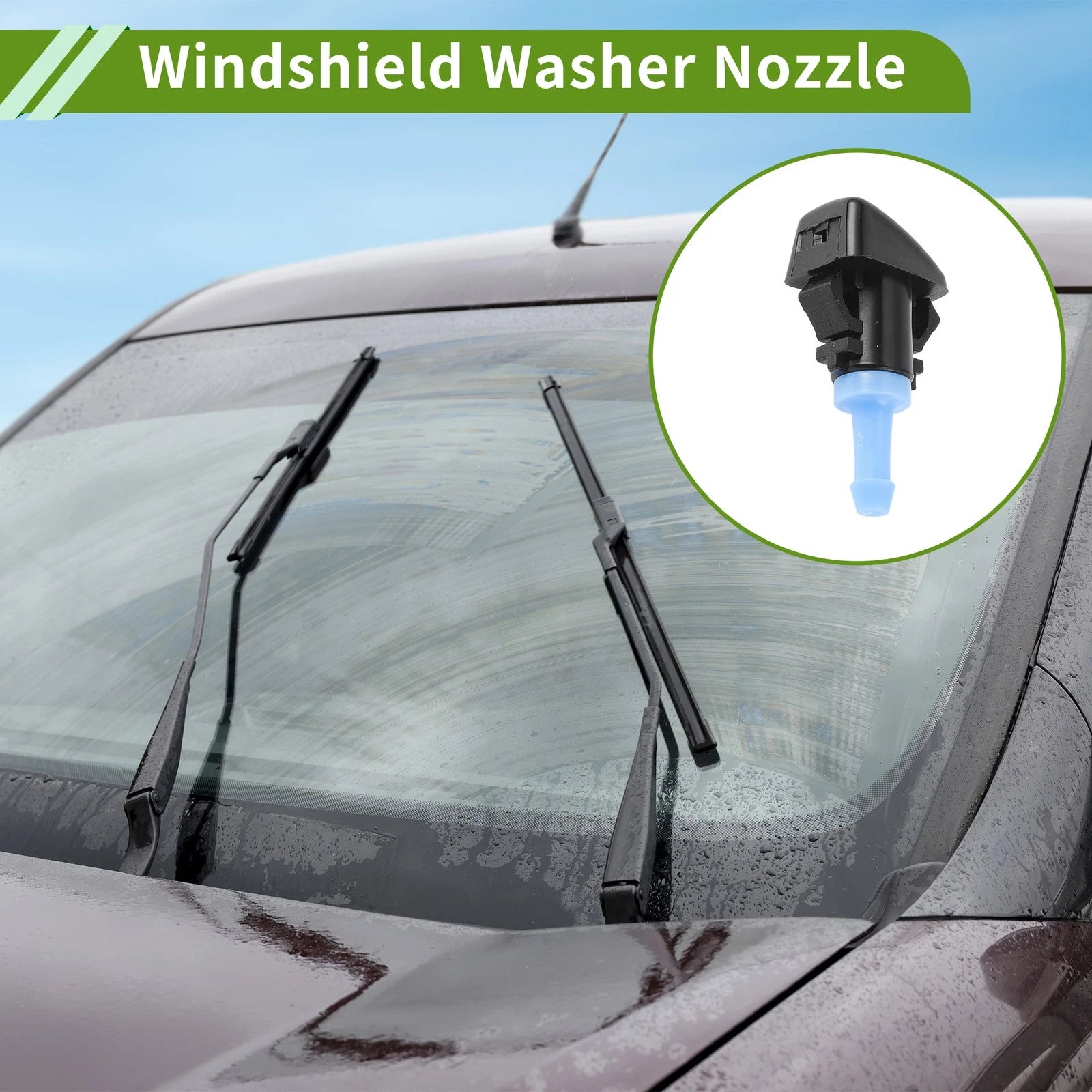 Set of 1 Windshield Washer Nozzle w/ Hose Connector for Jeep (No.4805742AC)