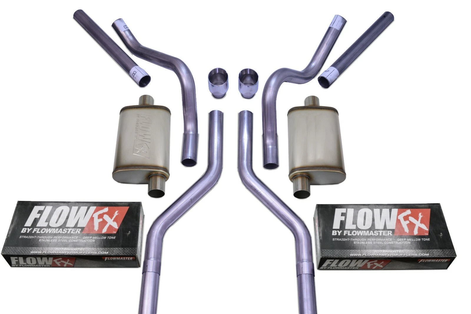 Dual Exhaust Kit for Chevy GMC C10 (1963–1972) - 2.5" Flowmaster Flow FX