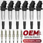 6X Ignition Coil & Spark Plug for BMW 328i 335i 435i 525i 528i X1 X3 X5 X6 (2007–2016)
