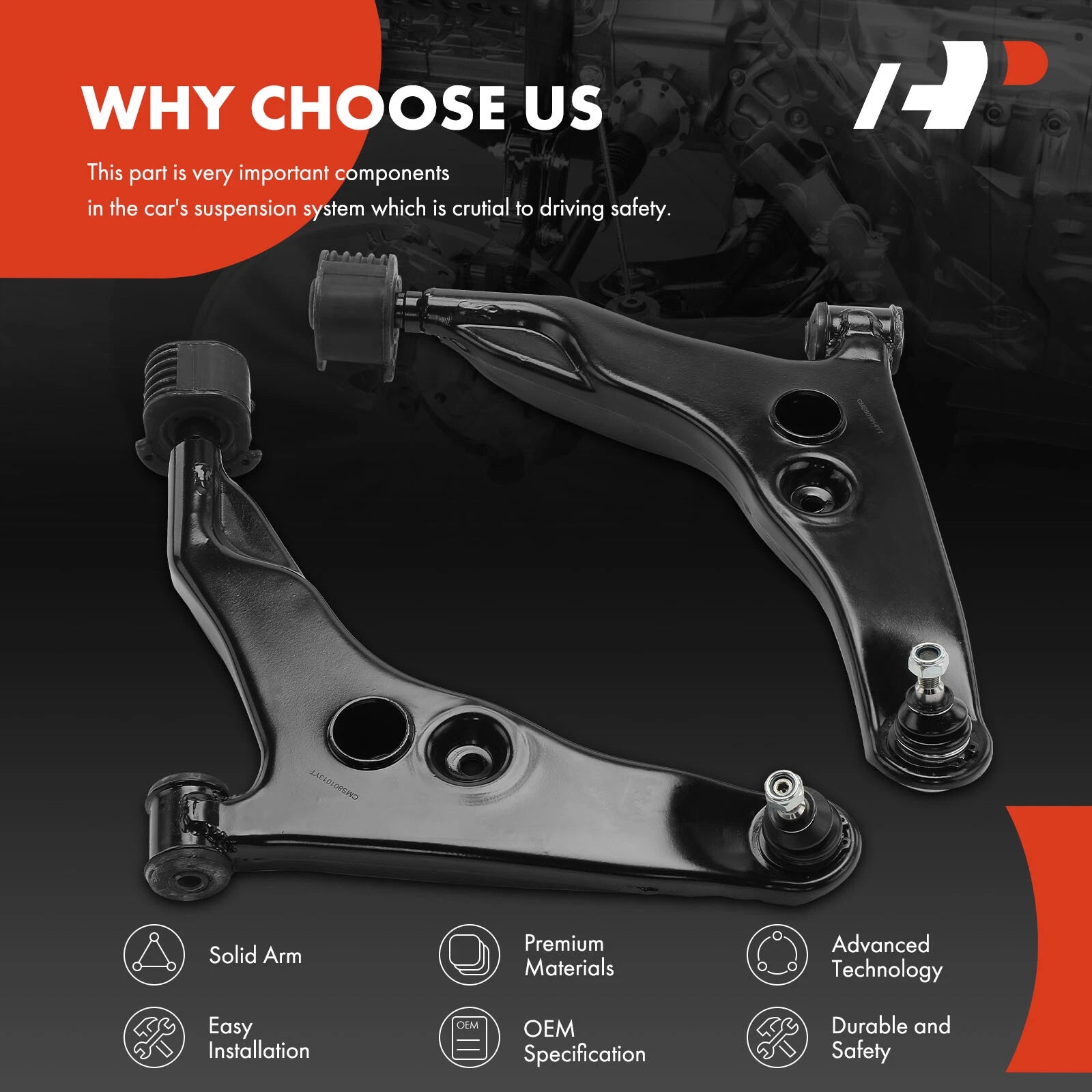 2X Front Lower Control Arm with Ball Joint for Mitsubishi Mirage