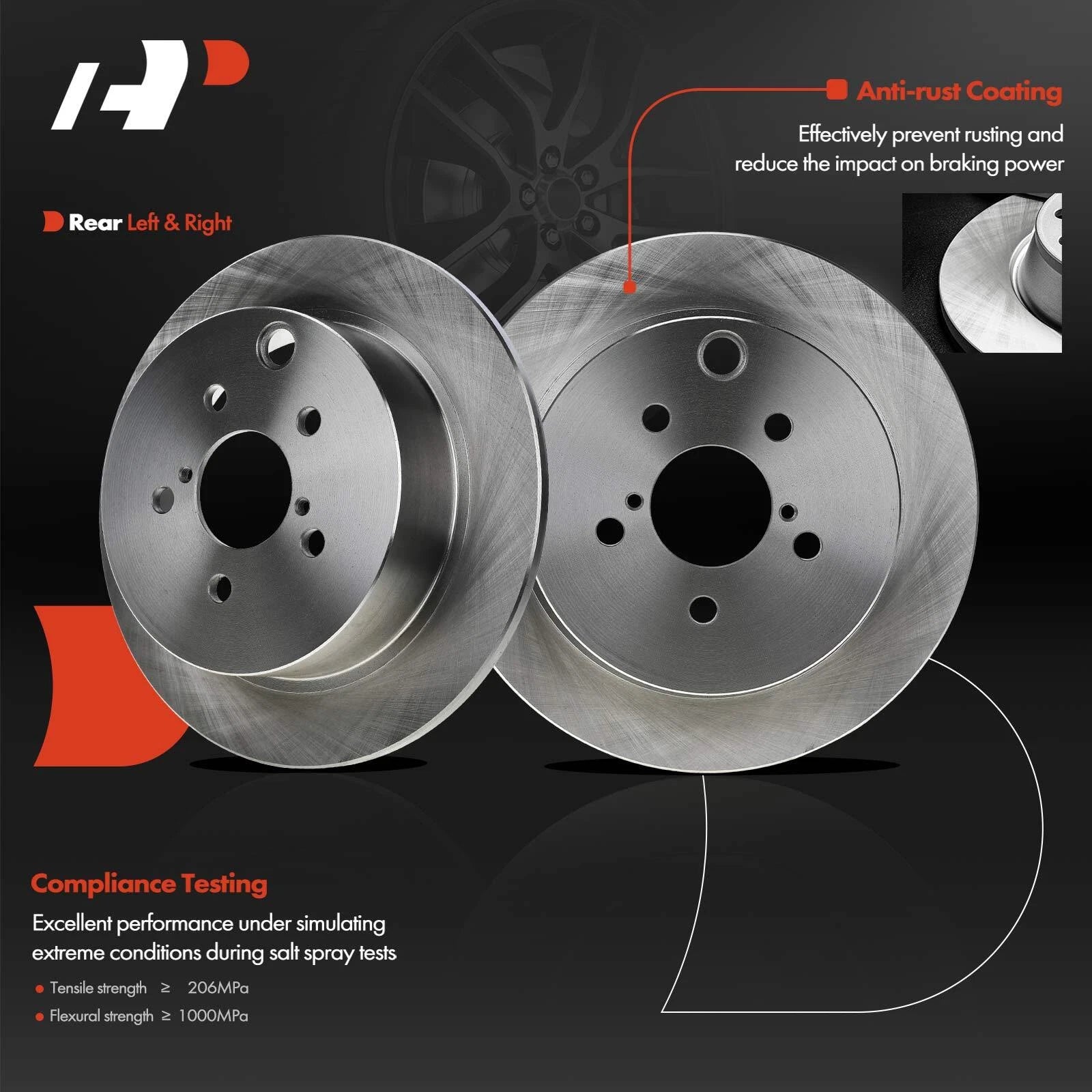 Set of 4 Disc Brake Rotors & Ceramic Pads for Subaru Impreza (2017–2019)