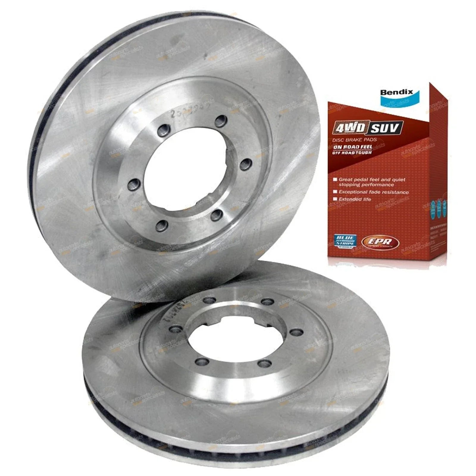 Front Disc Rotors + 4wd Brake Pads for Holden RC Colorado DMax (2008-2012)