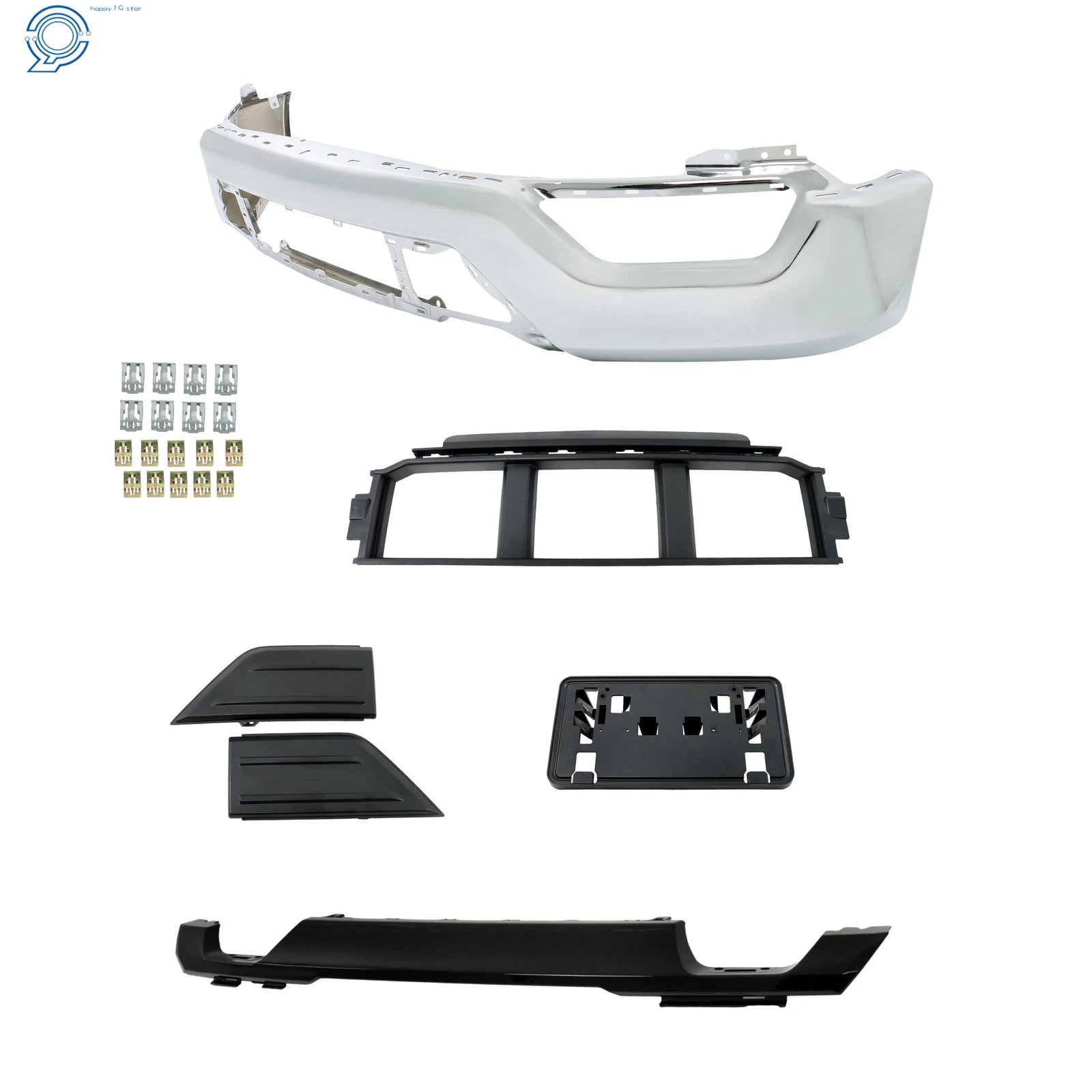 Front Bumper Face Bar for Ford F-150 (2021–2023) 6PCS Steel Without Sensor Hole