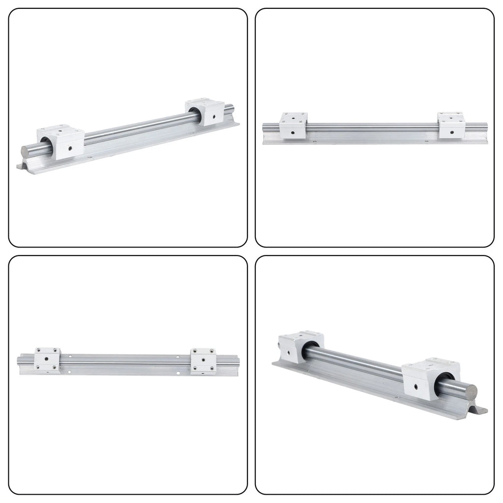 2X SBR16 Linear Shaft Rail Guide with 4 SBR16UU Sliders for Universal Use