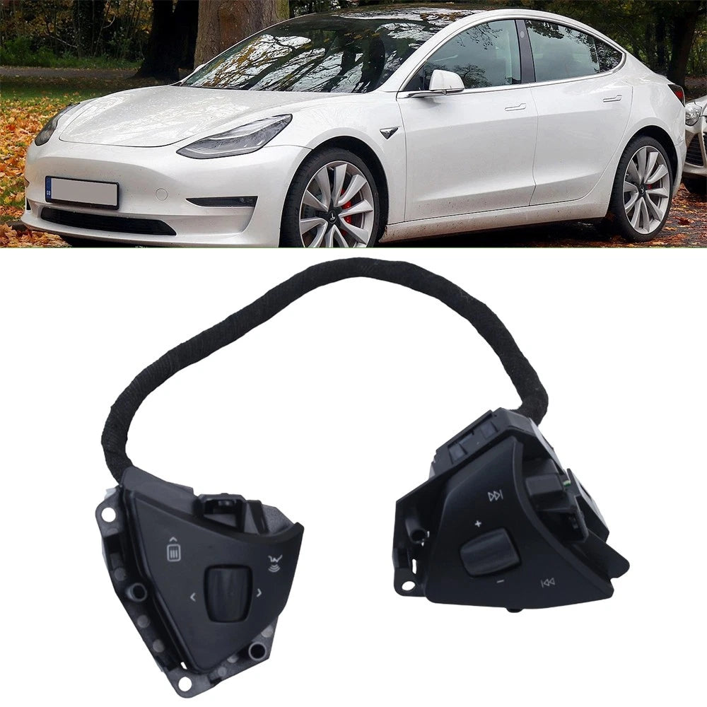 Set of 2 Steering Wheel Audio Voice Control Buttons for Tesla Model S/X (2016–2020)