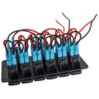 6 Gang Toggle Rocker Switch Panel with LED for Car Van Marine Boat (12-24V)