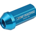 Set of 20 Closed End M12x1.5 50mm Tall Sky Blue Aluminum Lug Nuts + Adapter
