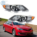 Headlights for Toyota Camry LE SE L (2012–2014) Pair Black Housing