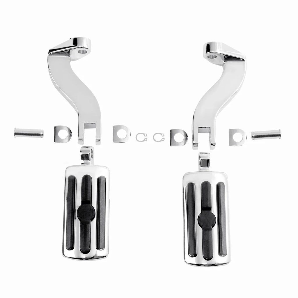Chrome Passenger Footpeg Pegs Bracket Mount for Harley Touring (1993-2025)