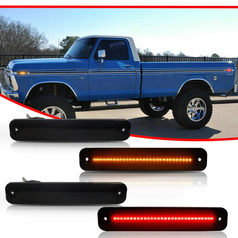 Set of 4 Smoked LED Side Marker Lights for Ford F100 F150 F250 F350