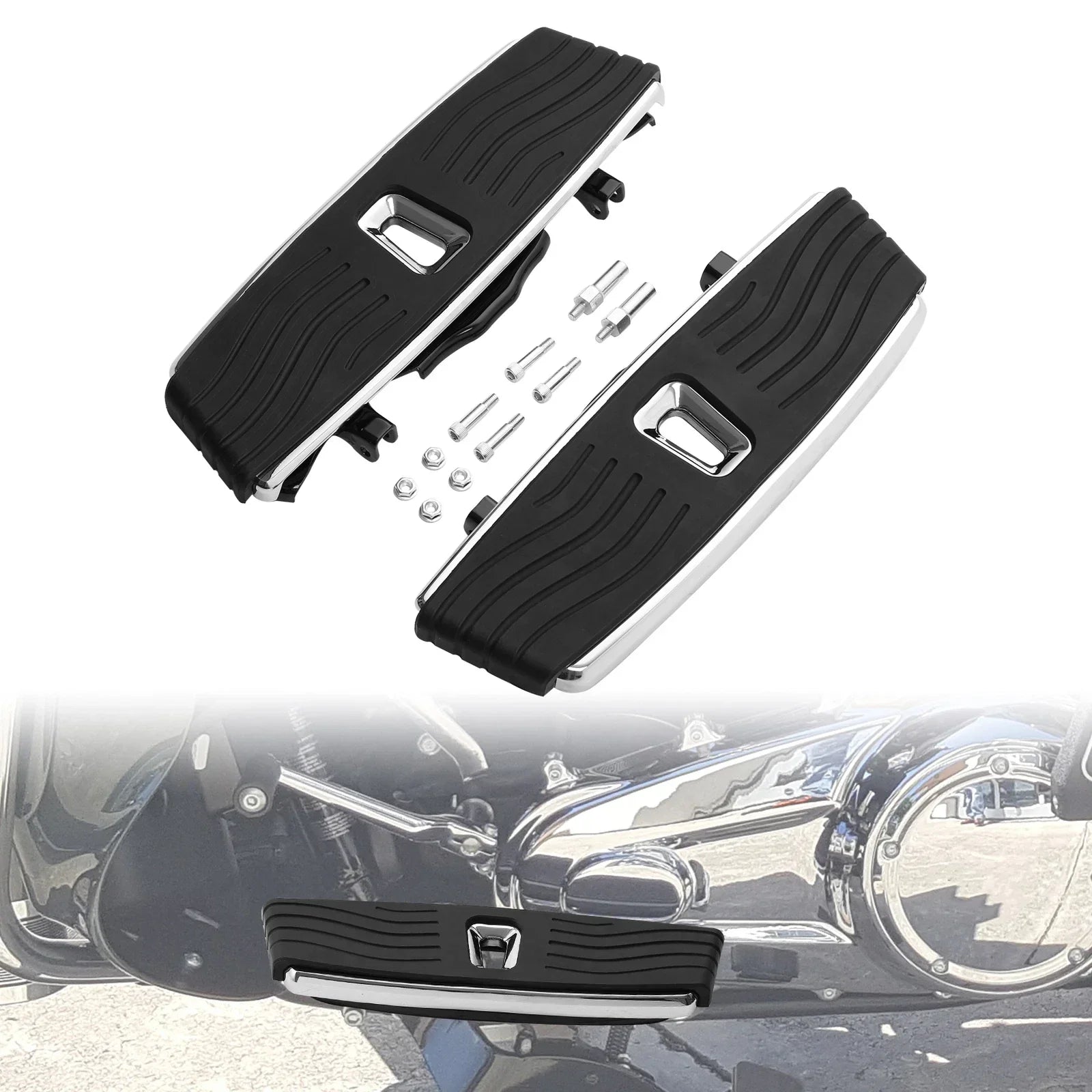 Chrome Floorboards Footboard Kit for Harley Street Road Glide