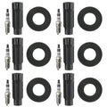NGK 6 Iridium IX Spark Plugs & Denso Coil Boots Kit for Escape Fusion Tribute (2001–2012)