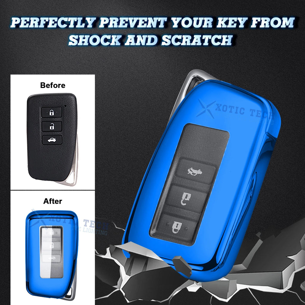 Blue TPU Smart Entry Key Cover Case for Lexus (2018-2024)