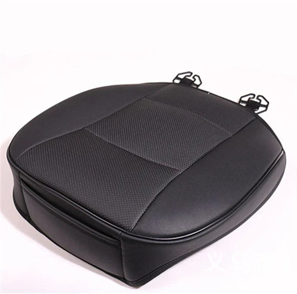 Black PU Leather Front Seat Cushion Pad Cover for Sedan Driver