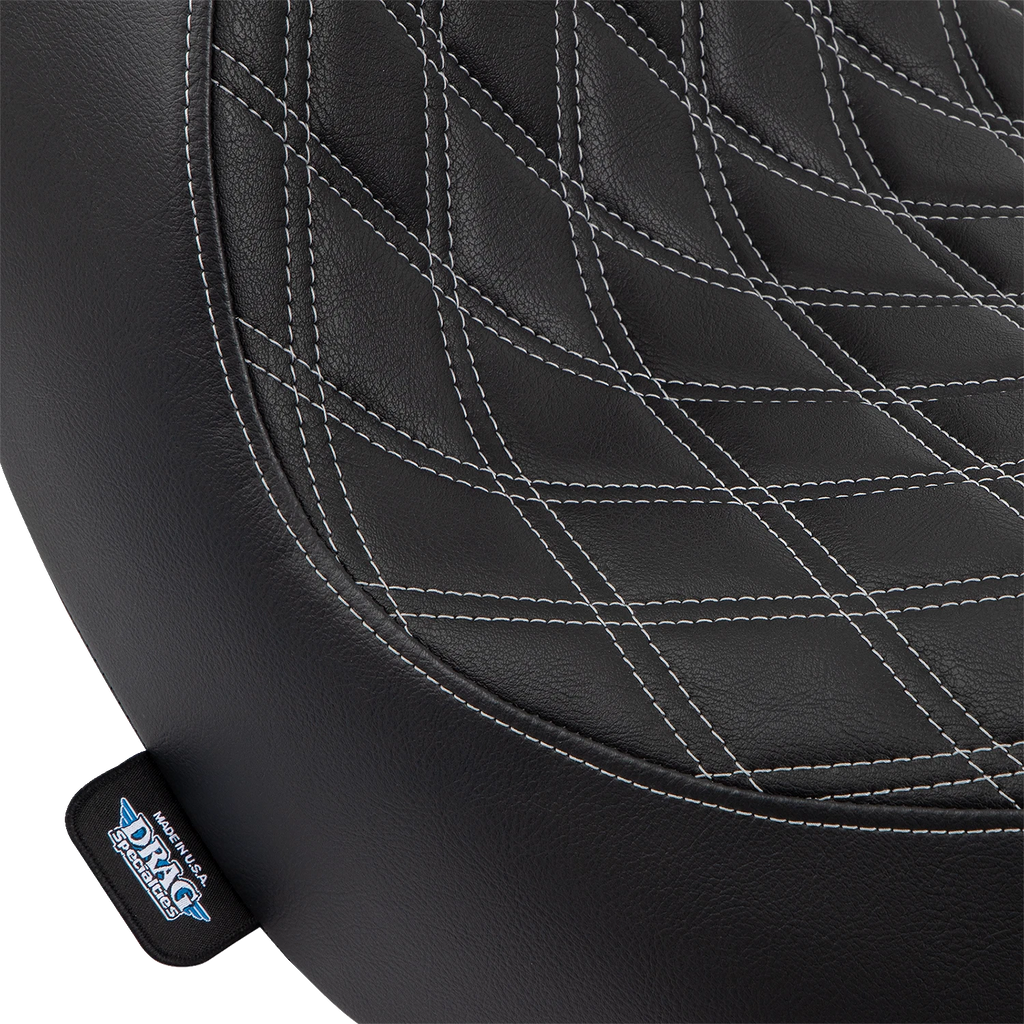 Solo Seat for Harley FL/FX (Drag Specialties, Double Diamond, Silver Stitching)