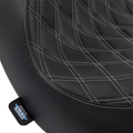 Solo Seat for Harley FL/FX (Drag Specialties, Double Diamond, Silver Stitching)