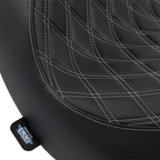 Solo Seat for Harley FL/FX (Drag Specialties, Double Diamond, Silver Stitching)