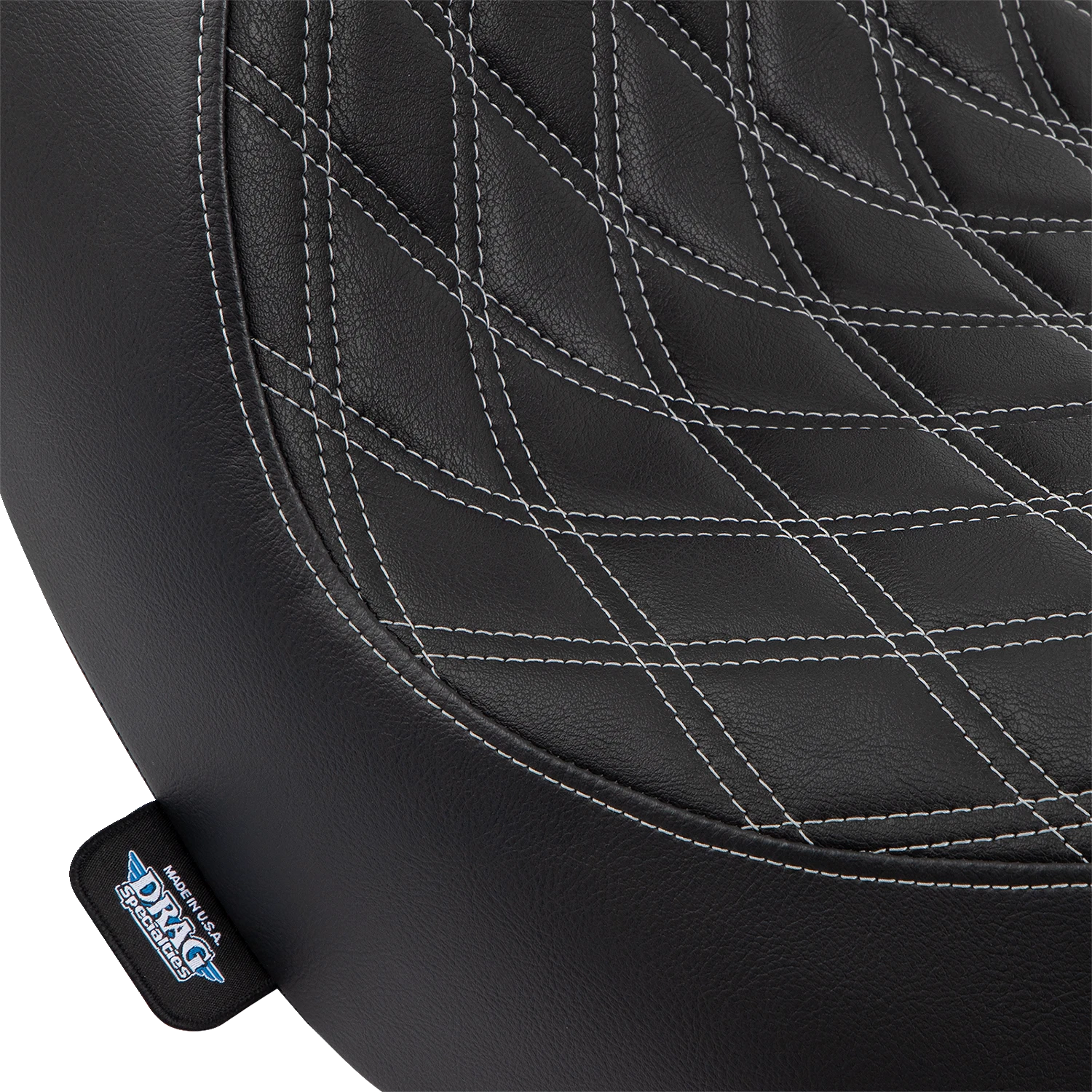 Solo Seat for Harley FL/FX (Drag Specialties, Double Diamond, Silver Stitching)