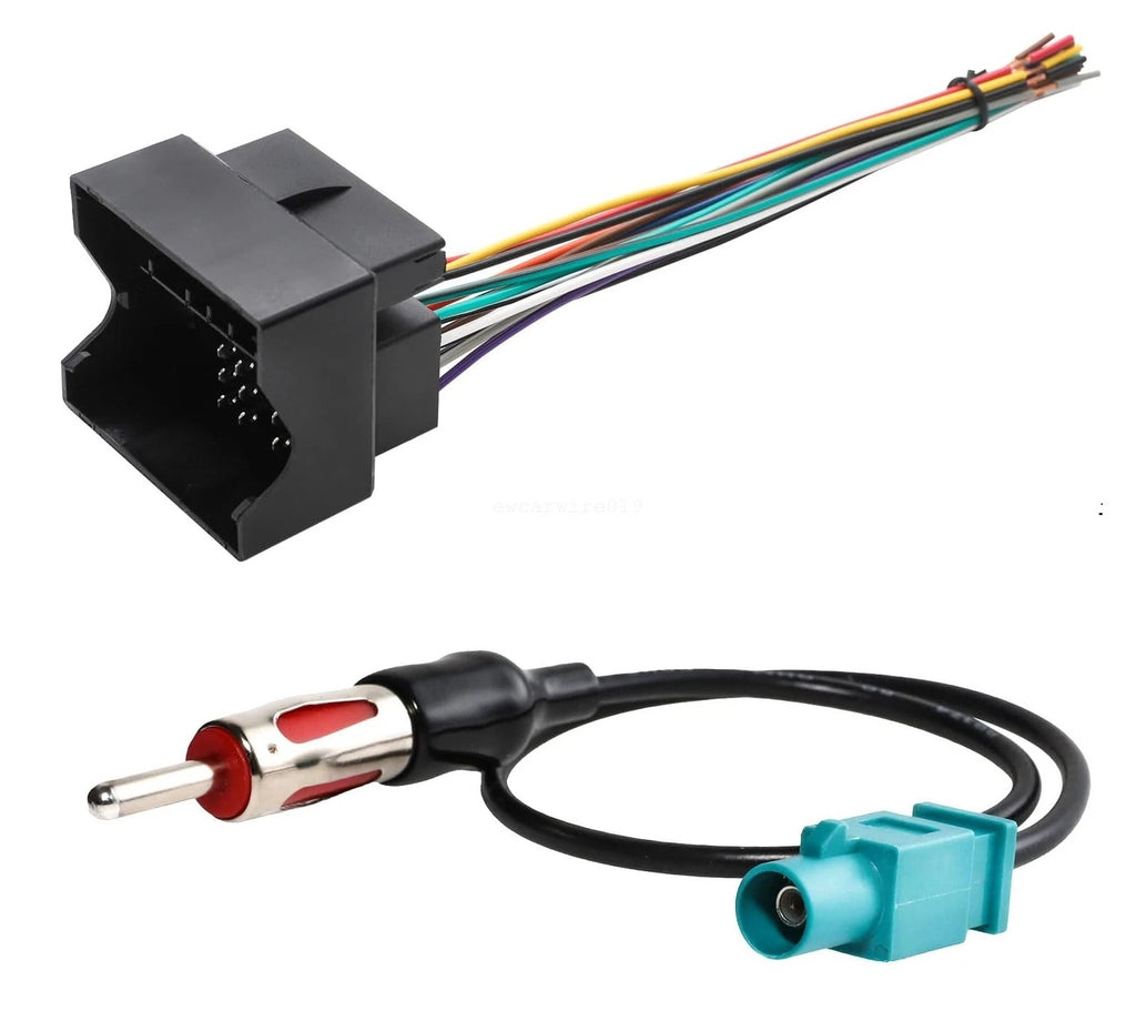 Car Stereo Wiring Harness with Fakra Antenna Adapter for VW Passat (2000–2015)