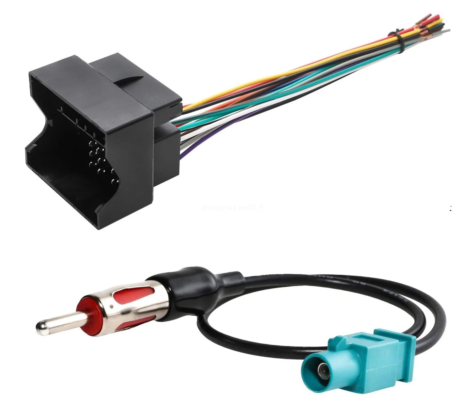 Car Stereo Wiring Harness with Fakra Antenna Adapter for VW Passat (2000–2015)