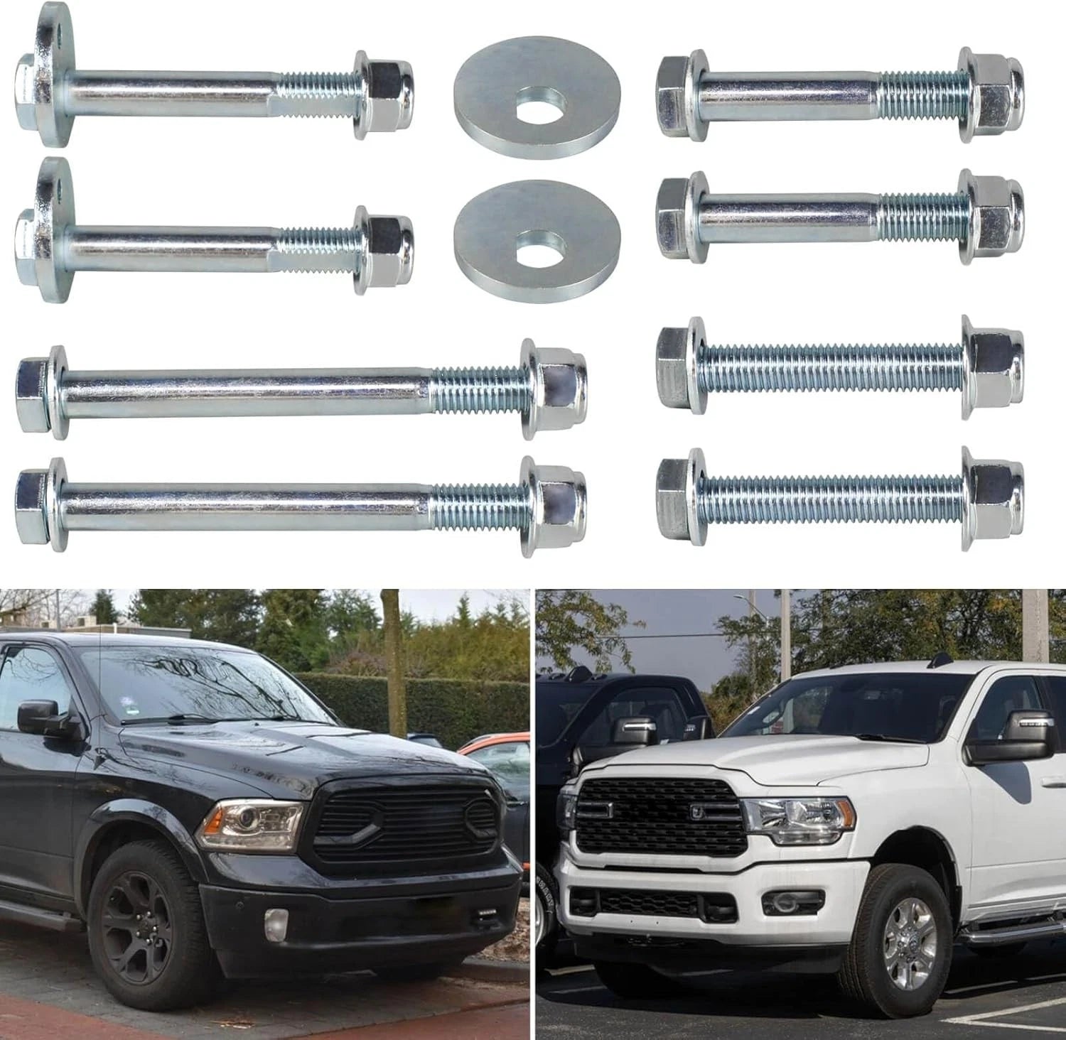 Set of 4 Front Control Arm Cam Bolt Kits for Dodge RAM 1500 2500 3500 (2003–2009)