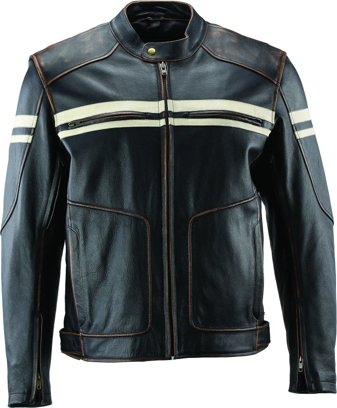 Kuryakyn Hoodlum Vintage Leather Jacket for Motorcycle (Small)
