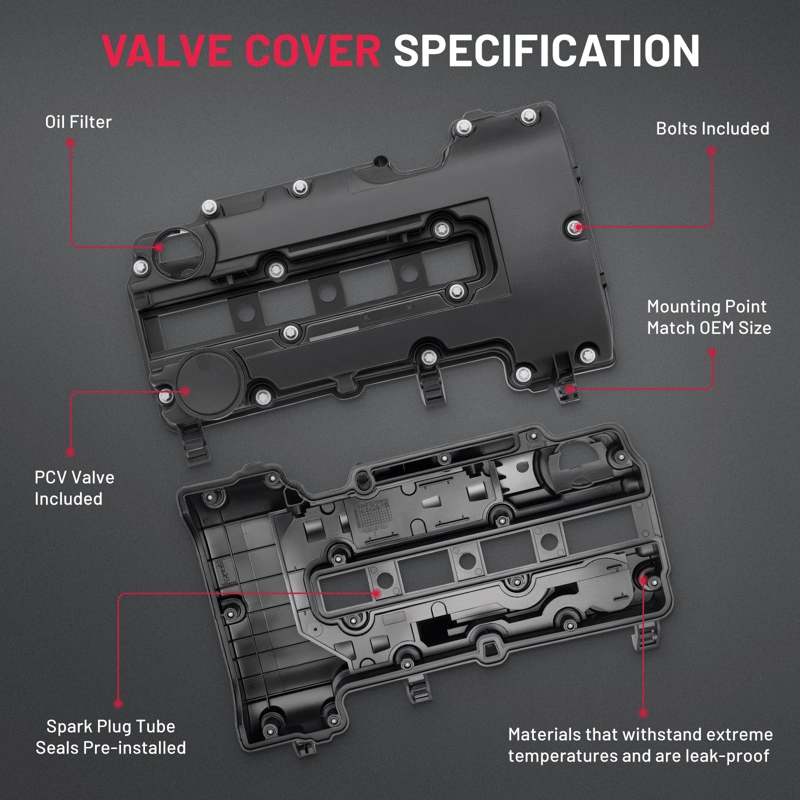 Engine Valve Cover & Gasket Kit for Nissan Altima 2.5L (2007-2013)