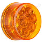 2X Amber 9 LED Diode 2" Round Side Marker Lights - Waterproof