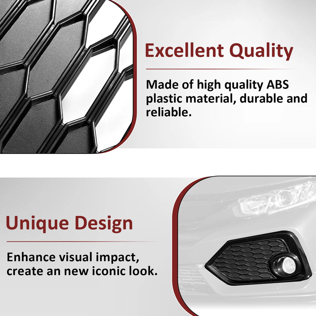 Fog Light Trim Bezel Covers for Honda Civic Hatchback (2017–2019)