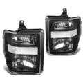 Black Clear Signal Head + Bumper + Smoke LED Fog Light Kit for Ford Super Duty (2009–2010)