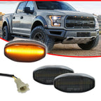2X Smoke Amber LED Front Fender Side Marker Lights for Ford Raptor (2017–Present)