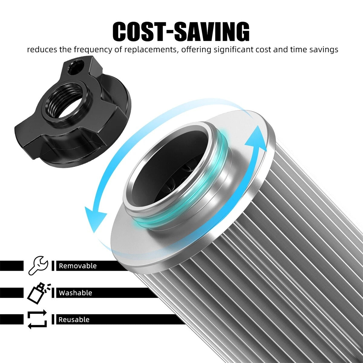 Reusable Oil Filter Element Kit 62700296 for Harley Street Glide FLHX (2017–2018)