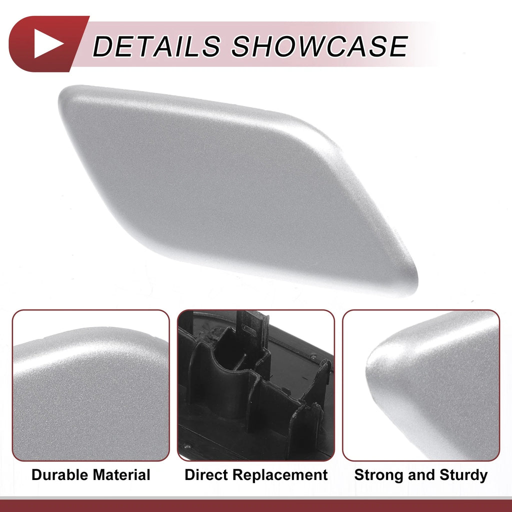 Front Right Washer Nozzle Cover Cap for Subaru Outback (2010–2018) Silver Tone