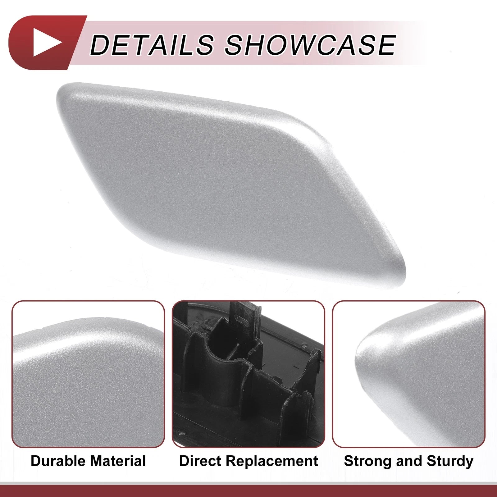 Front Right Washer Nozzle Cover Cap for Subaru Outback (2010–2018) Silver Tone